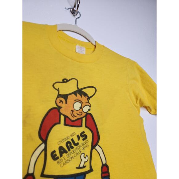 Vintage 70s Earls Plumbing California Double Sided Single Stitch Shirt Small - Picture 5 of 9